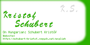 kristof schubert business card